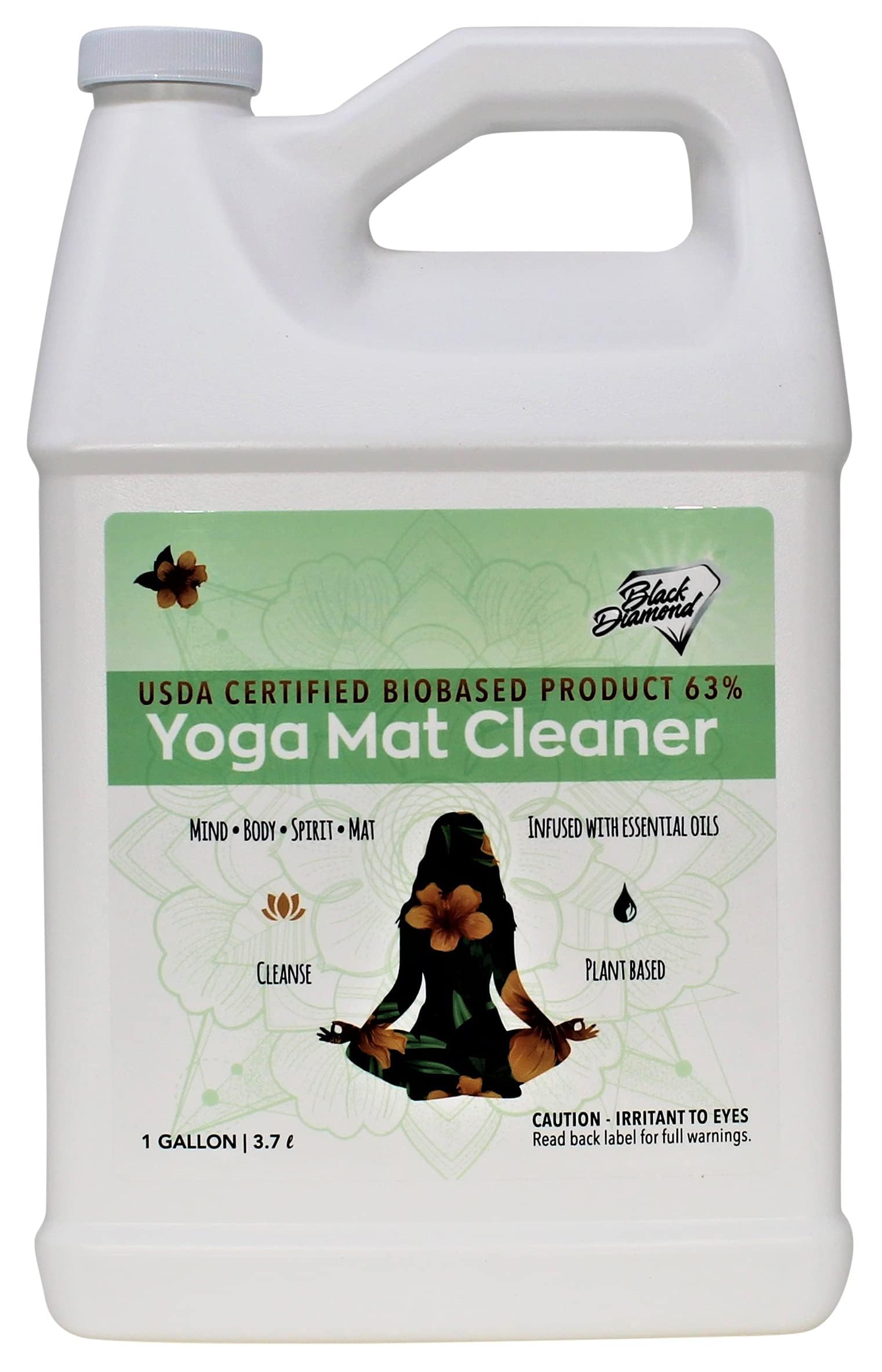 Black Diamond Stoneworks Yoga Mat Cleaner: USDA Certified BIOBASED- Essential Oils, Safe for All Type of Materials, Exercise, Pilates, or Workout Mats. (1-Gallon)