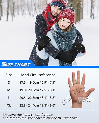 Miniatura 7 de ATERCEL Winter Gloves Men Women, Waterproof Cold Weather Gloves for Women Men, Touchscreen Gloves for Running, Driving, Cycling, Skiing, Skating,