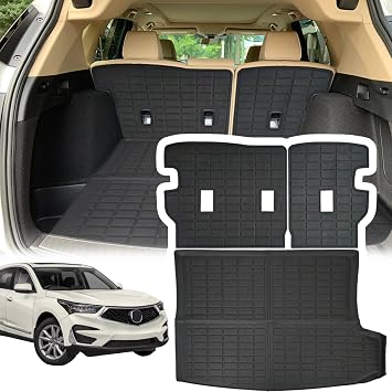 Cargo Liner Compatible with 2019-2026 Acura RDX Trunk Mat Back Seat Cover ProtectorBackrest+Trunk Mat