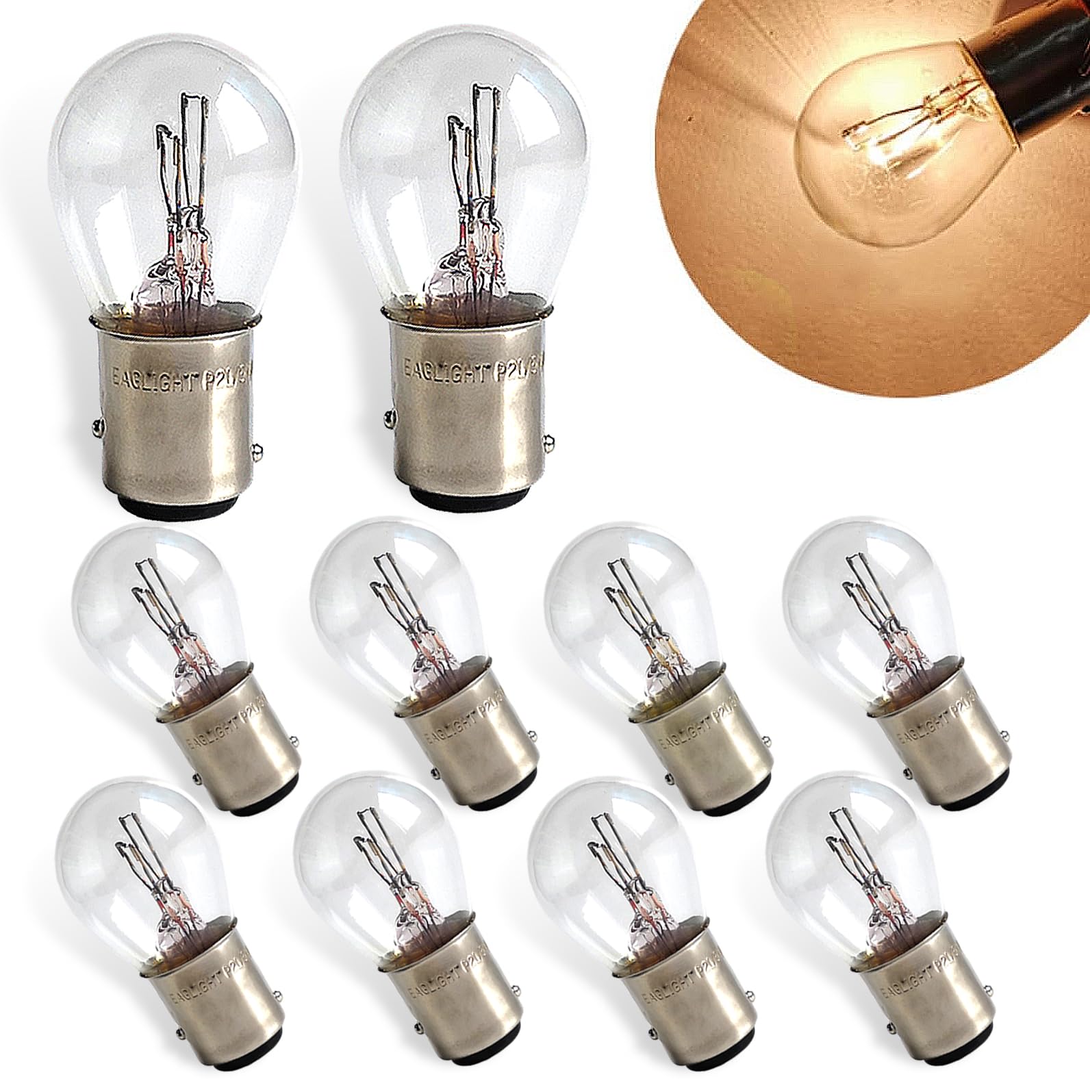 10PCS 1157 Bulb Tail High and Low Brake Light Bulb P21 5W S25 2057 2357 7528 BAY15D Light