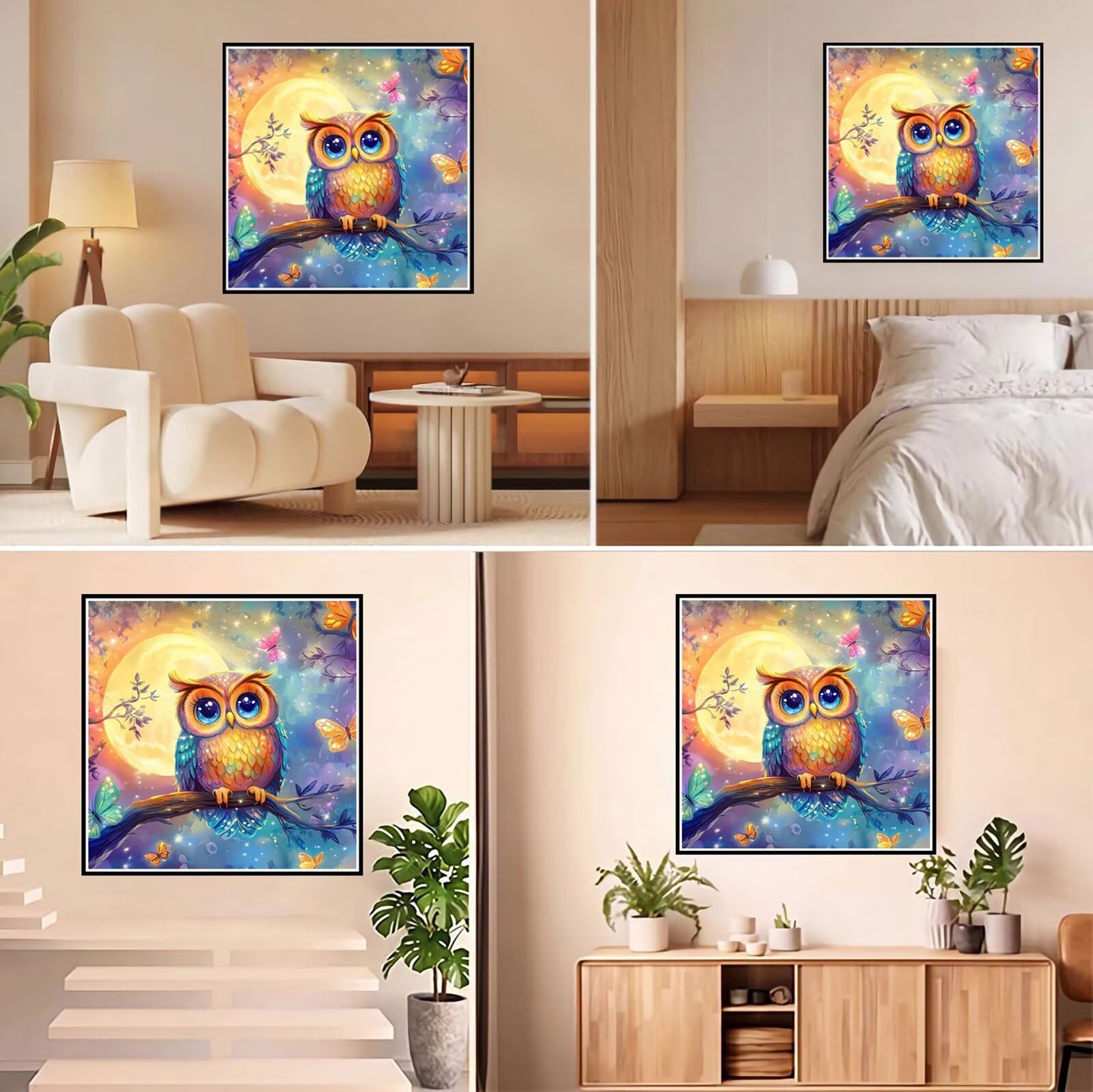 Broderie Diamant Kit Complet 5D, Animal Diamond Painting Adulte Plein Foret, Peinture Diamant pour Adulte Enfant Débutant, Loisirs Créatifs de Détente et Décoration Maison, Lune 90x90cm FX#198