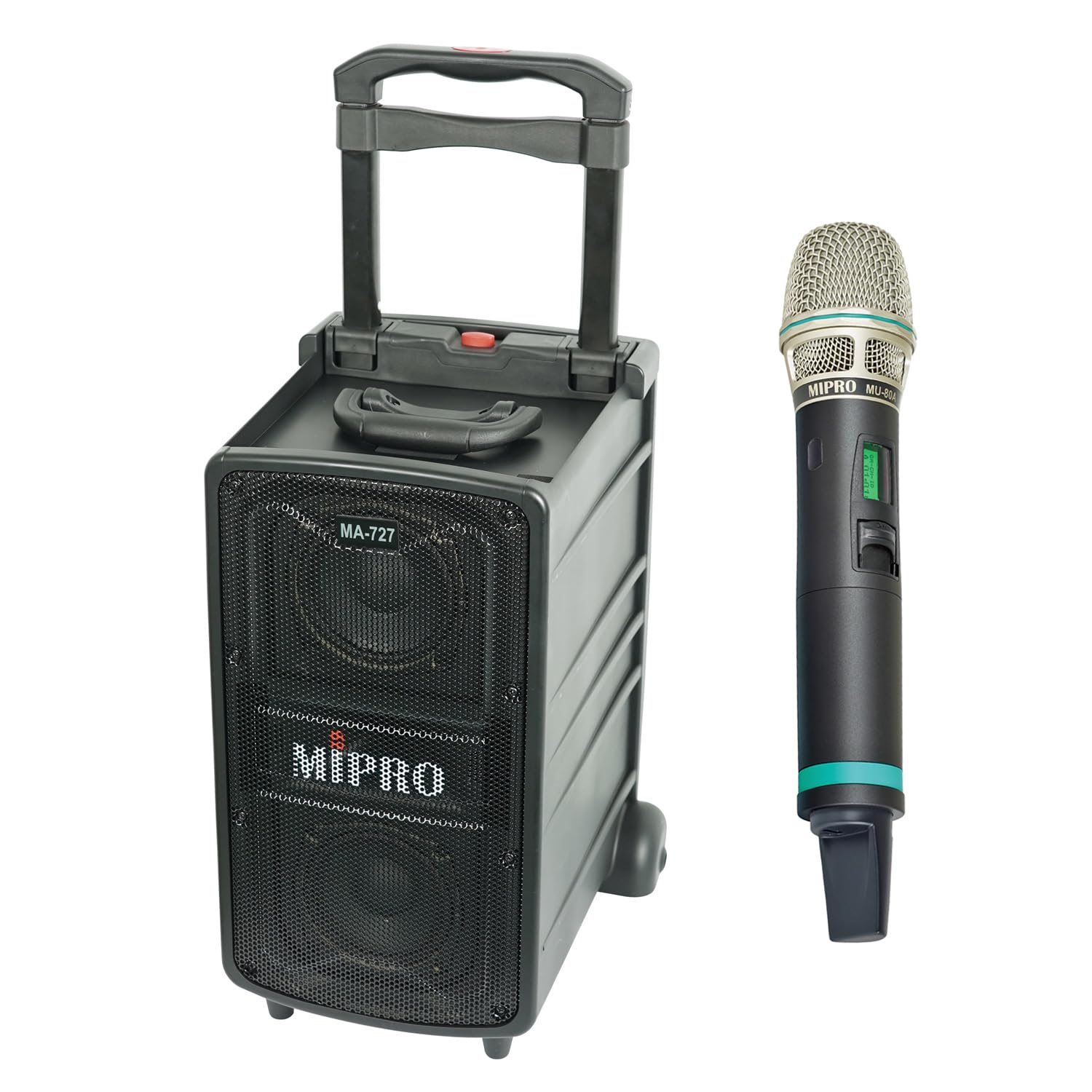 Mipro Sistema audio audio mobile altoparlante con modulo di ricezione a 1 canale 5,8 GHz + microfono trasmettitore manuale (nero, USB, Bluetooth)