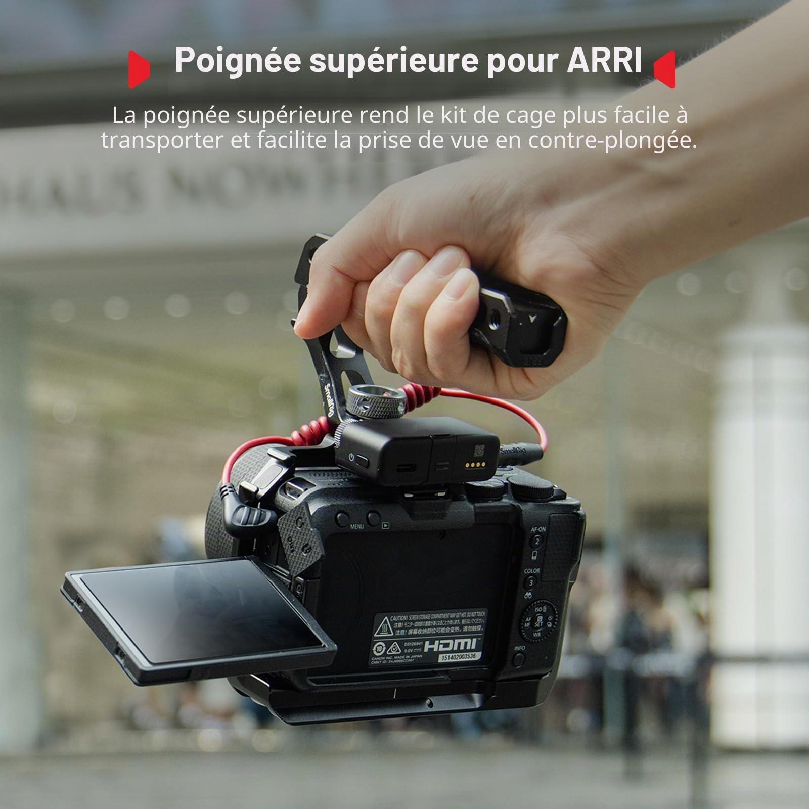 SMALLRIG Cage R50 V pour Canon R50V, Cage Complète avec Poignée en Silicone, Poignée Supérieure pour Arri, Serre-Câble pour HDMI, Griffe Porte-Accessoires Intégrée, Plaque QR pour Arca - 5766