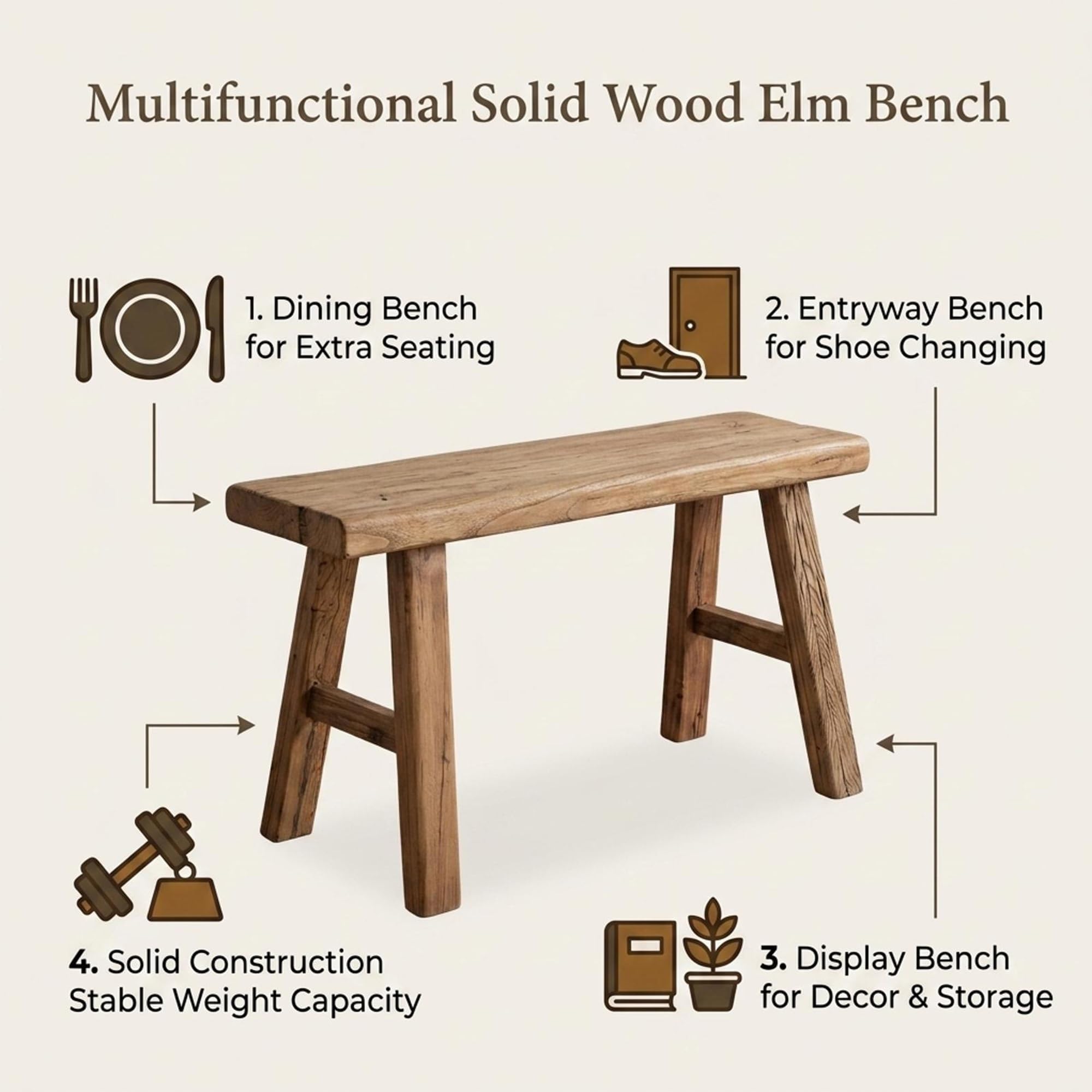 Banc de Salle à Manger en Bois intérieur,Banc d'entrée