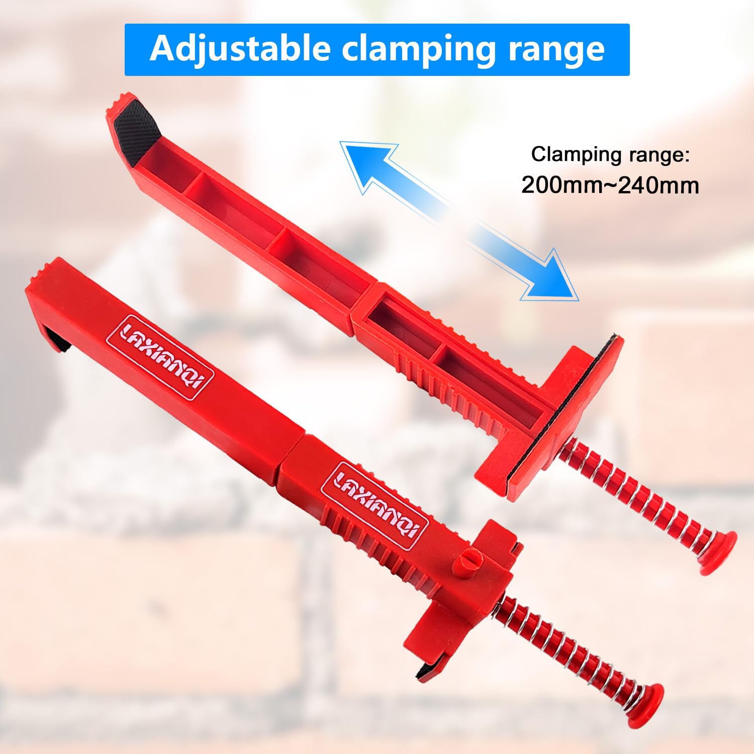 2 Pezzi Estrattore per Rivestimento di Mattoni, Resistente All'usura e Antiscivolo, Estrattore per Rivestimento di Mattoni Può Essere Bloccato Nell'intervallo di 20-24 cm, per L'edilizia (Rosso)