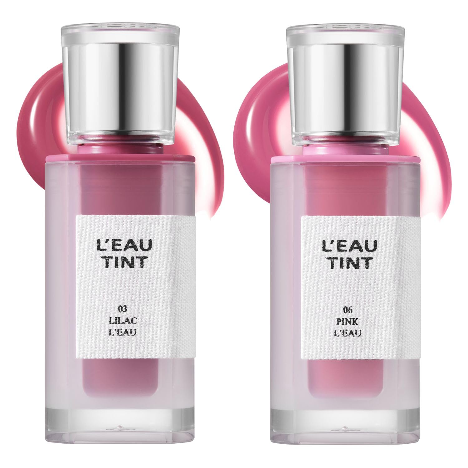 BBIA L’EAU Tint – Glossy & Glow Lip Stain Watery Lip Tint Non-Sticky High Shine Finish Long-lasting Moisturizing Lightweight Natural Daily Use Vegan Korean Makeup (03, 06 COOL TONE DUO SET)