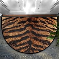 Vista 9 de Tapete semicircular de flores de girasol otoñal para entrada interior, tablero de madera retro, antideslizante, absorbente, 24 x 36 pulgadas