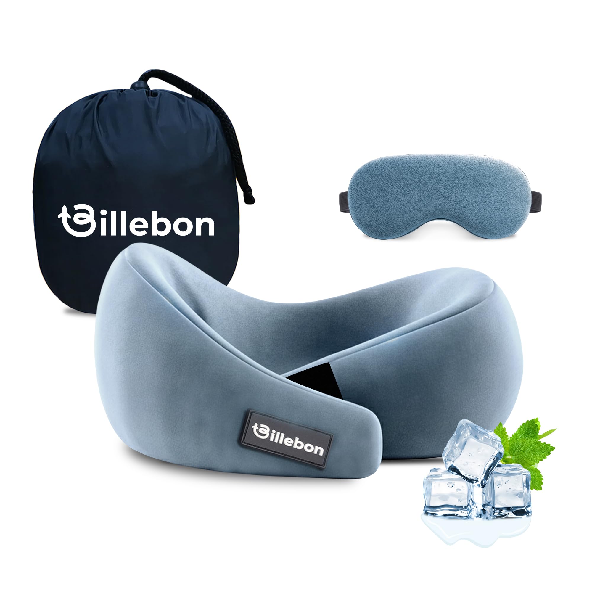 Memory Foam Neck Pillow, Travel Pillow with Adjustable Velcro Straps, Neck Pillow for Travelling & Flight Travel, Ergonomic Support for Comfort & Pain Relief(Grey Combo)-image-8