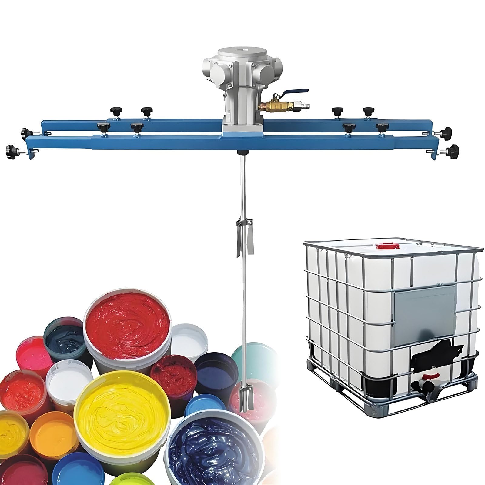 GUTYGIO Paint Stirring Machine, 1/2HP 3/4HP 1HP IBC Air Agitator, Pneumatic 1 Ton Tank Mixer Machine, 400mm Extended Impeller Diameter, Folding Propeller, Paint Mix Tool 3/4Hp