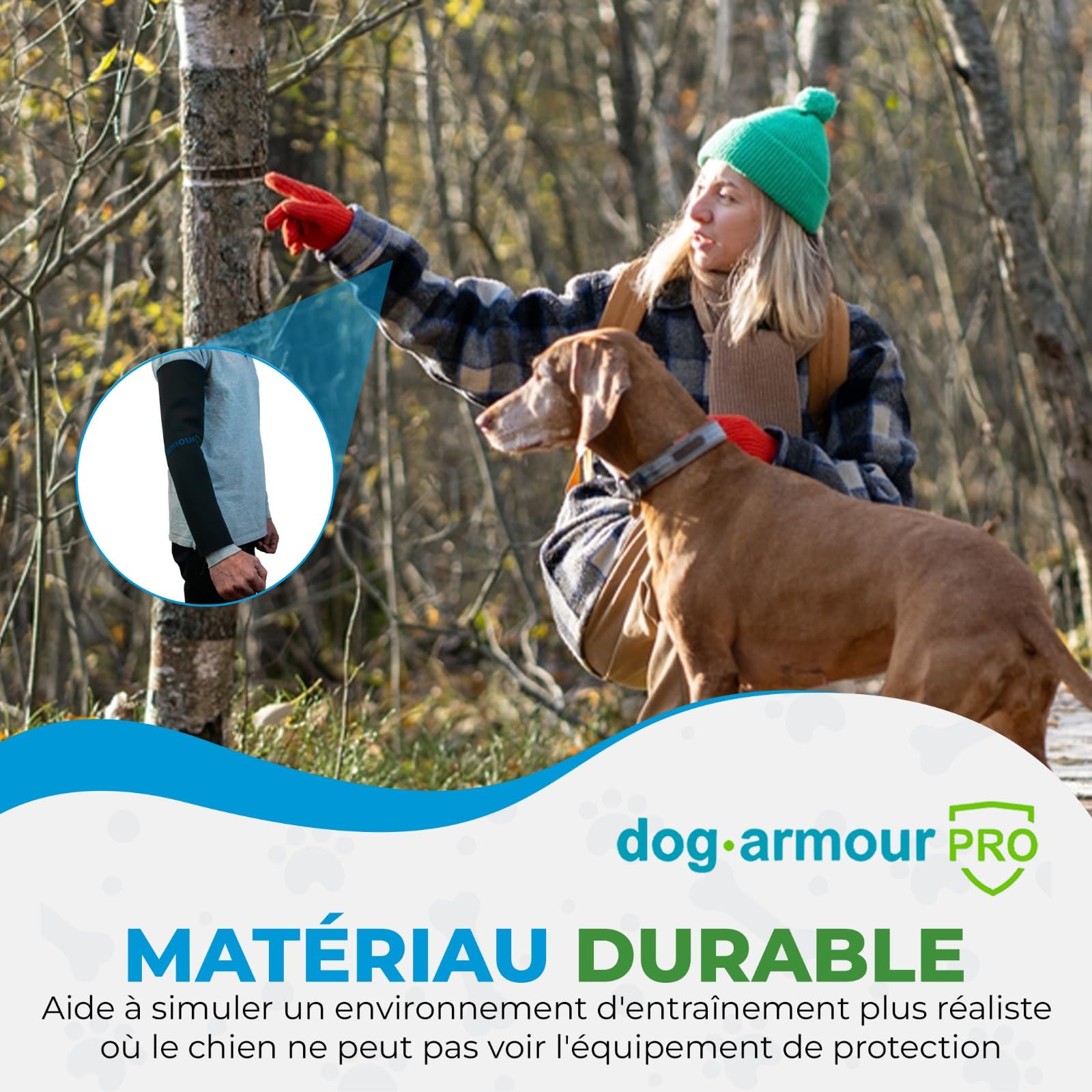 Manchette de morsure pour chien en néoprène – Résistante aux morsures, durable et légère – Équipement d'entraînement pour chiens K9, de police et de sport – Protection du bras