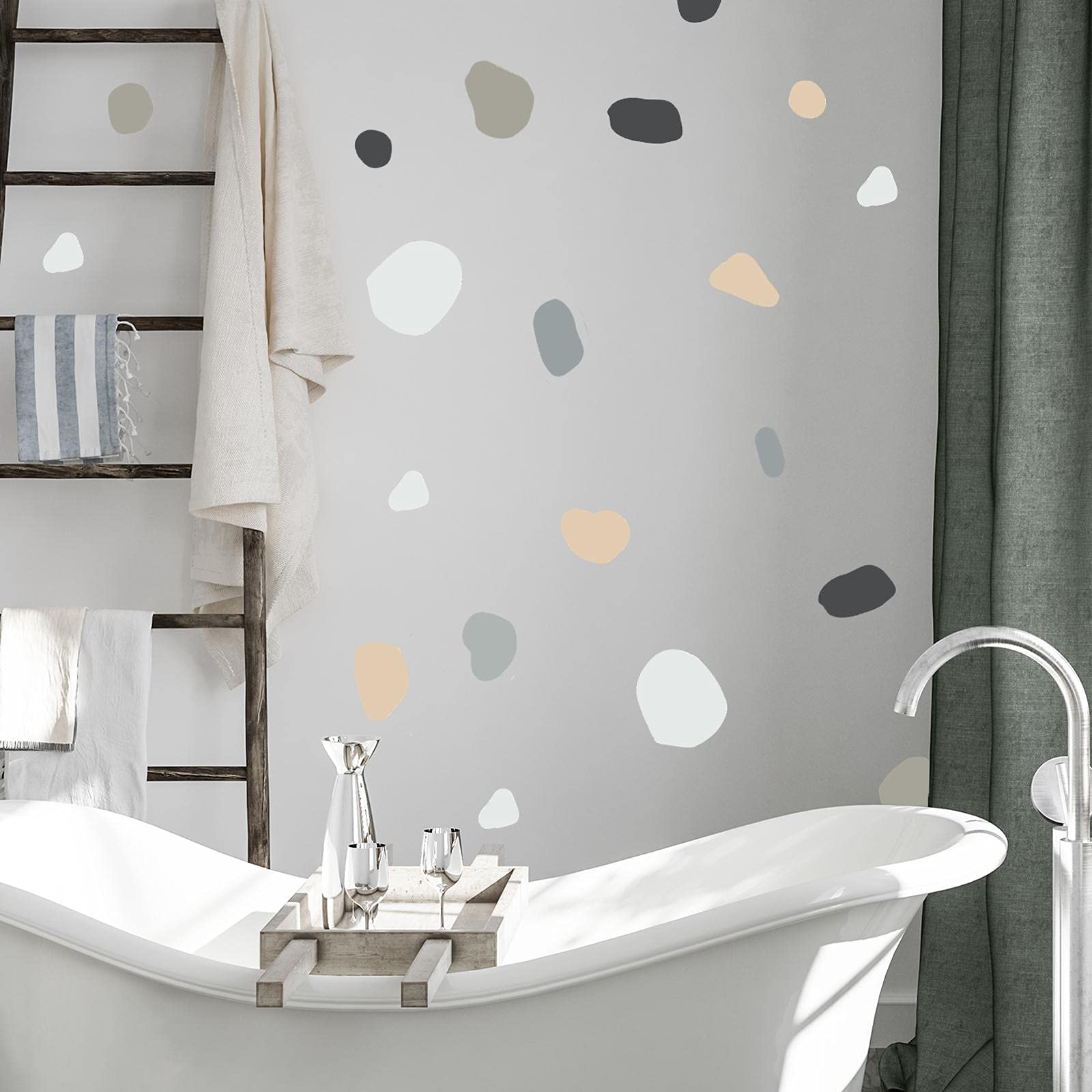 Boho Polka Dot Wall Stickers, iinuu Bohemian Style Neutral Wall Decals for Bedroom Living Room Office Nursery (6)