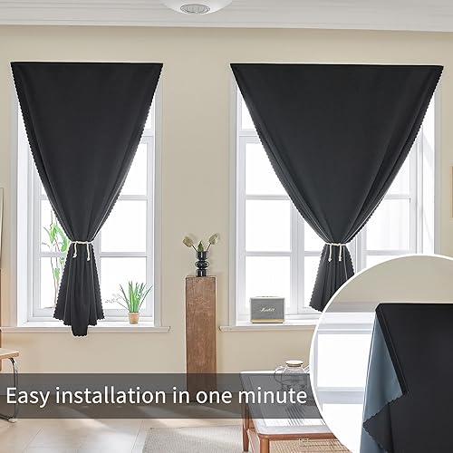 Miniatura 7 de AJAZZ Cortinas autoadhesivas portátiles 100% opacas, simples y fáciles de instalar, para ventana de dormitorio, térmicas, para oscurecer la