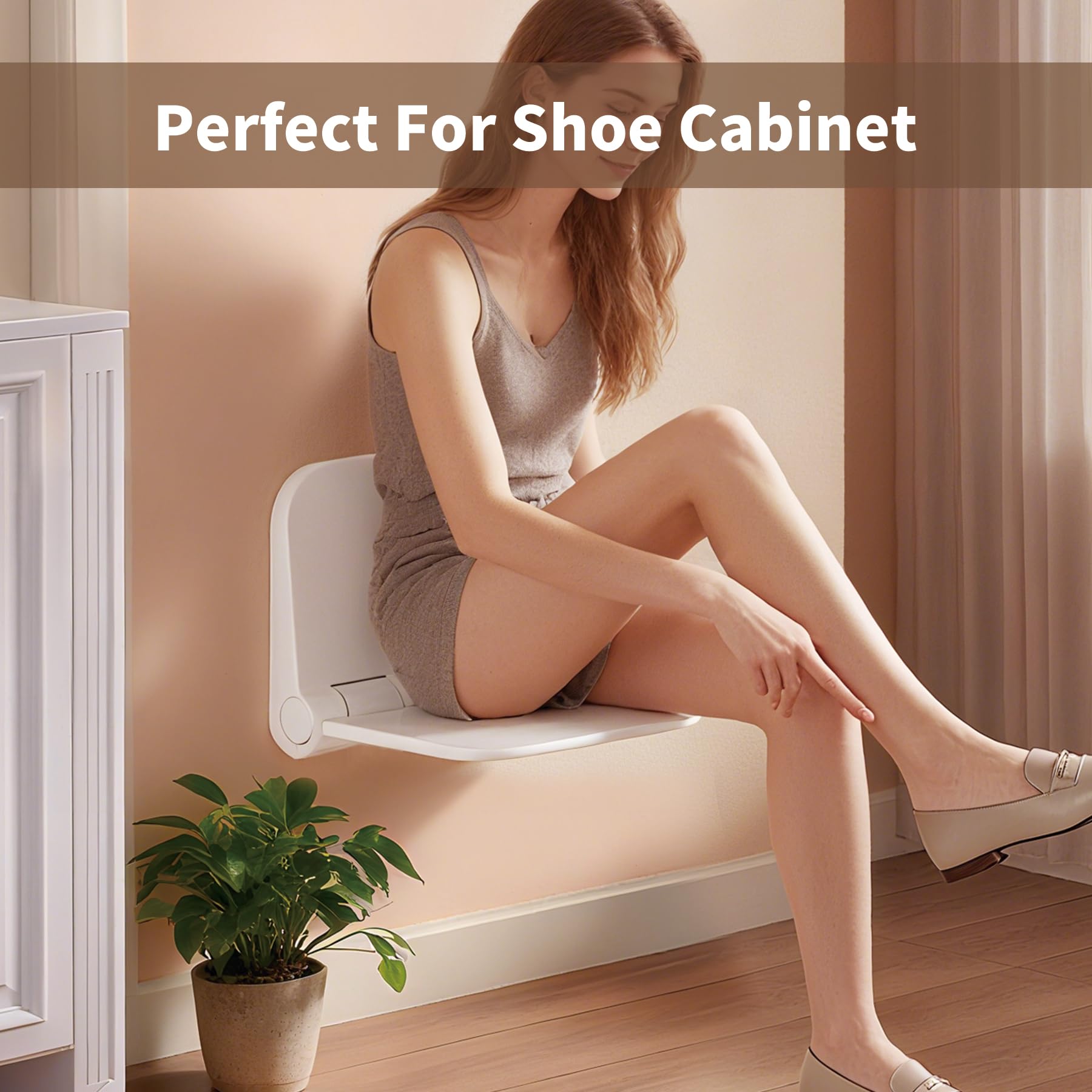 Asiento de ducha montado en la pared, asientos de ducha plegables para adultos, carga máxima de 350 libras, banco de silla de ducha con diseño plegable que ahorra espacio para mujeres, adultos y niños