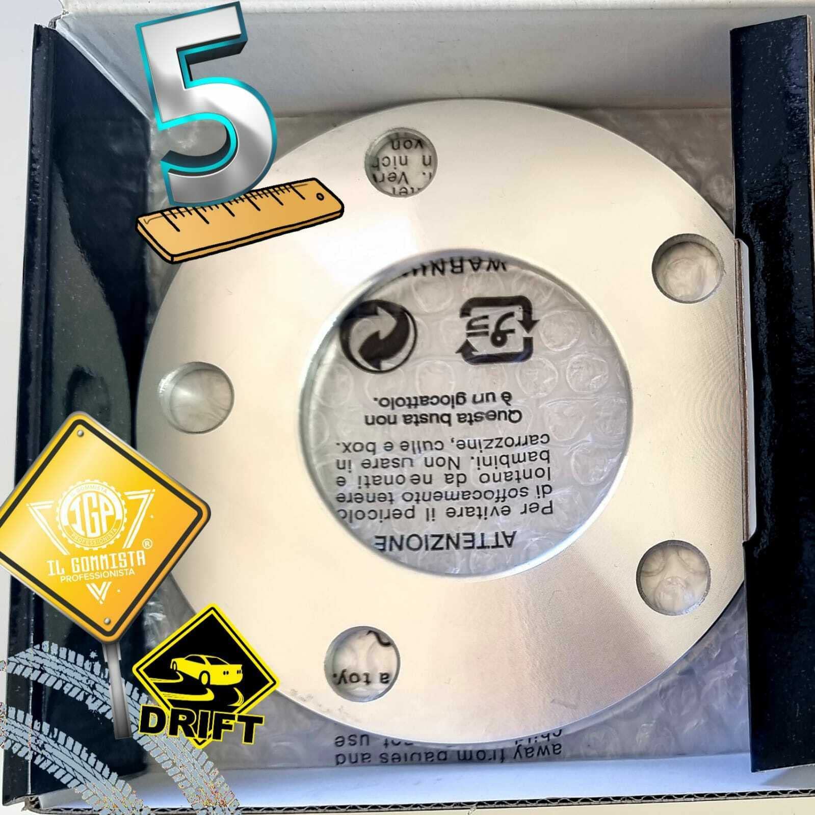 IGP 2 DISTANZIALI RUOTE 5x112 57.1 da 5 mm senza anello di centraggio + 10 BULLONI compatibili con SEAT SKODA ok AUTO RUOTA CERCHI IN LEGA (BULLONE STANDARD)