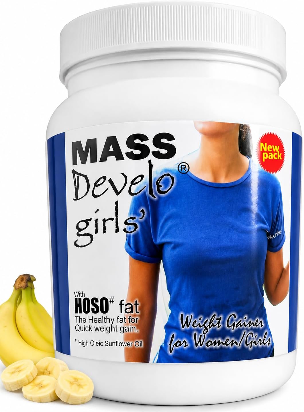 Develo weight & mass gainer protein for women & girls health gain, powder โ 1kg (Banana)