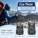 Qoidraf Trekking Pole, Lightweight Collapsible Hiking Pole with Anti-Shock System, Adjustable Walking Stick, Aluminum Hiking Staff with Rubber Tips and Without Light (2, Black) gallery image