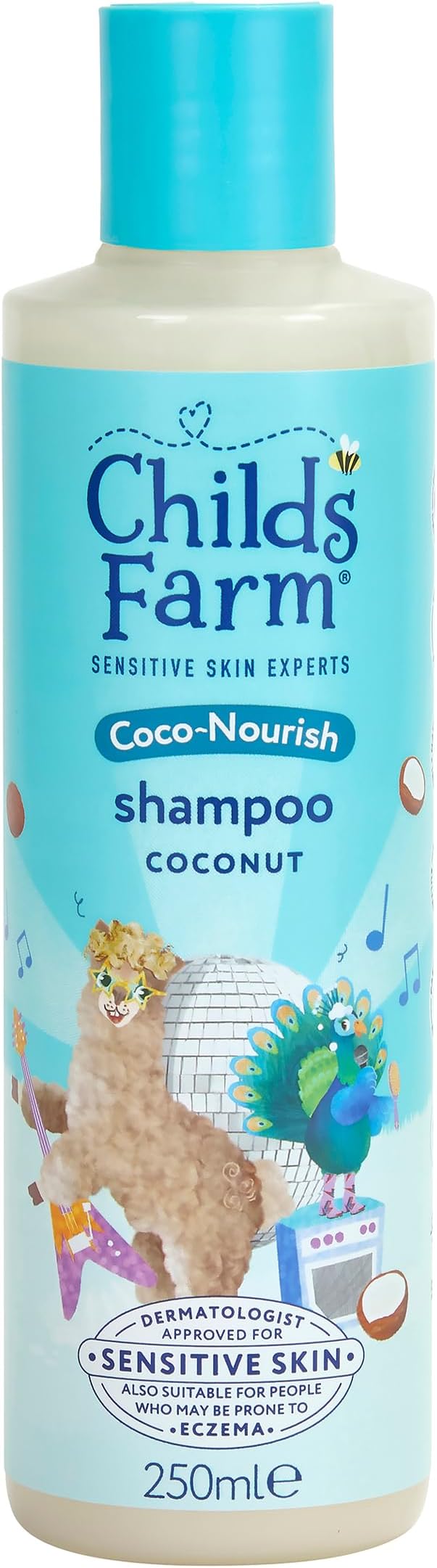 Childs Farm Coco-Nourish Shampoo, Gently Cleanse Dry and Curly Hair, Tear Free, Coconut, Kids, 250ml