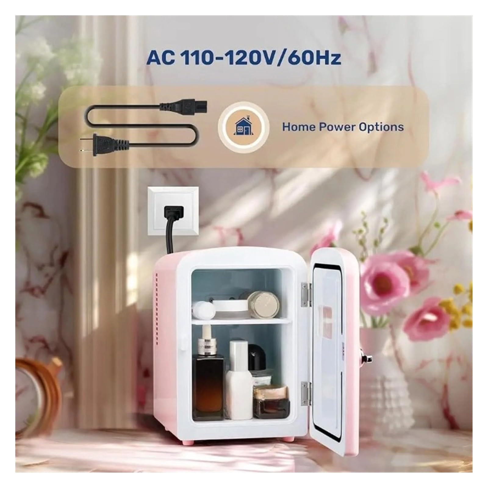 Mini refrigerador portátil de 4L, Enfriador y Calentador, Temperatura Ajustable, refrigerador Compacto ecológico, Ideal for el Cuidado de la Piel, Leche Materna y Oficina.