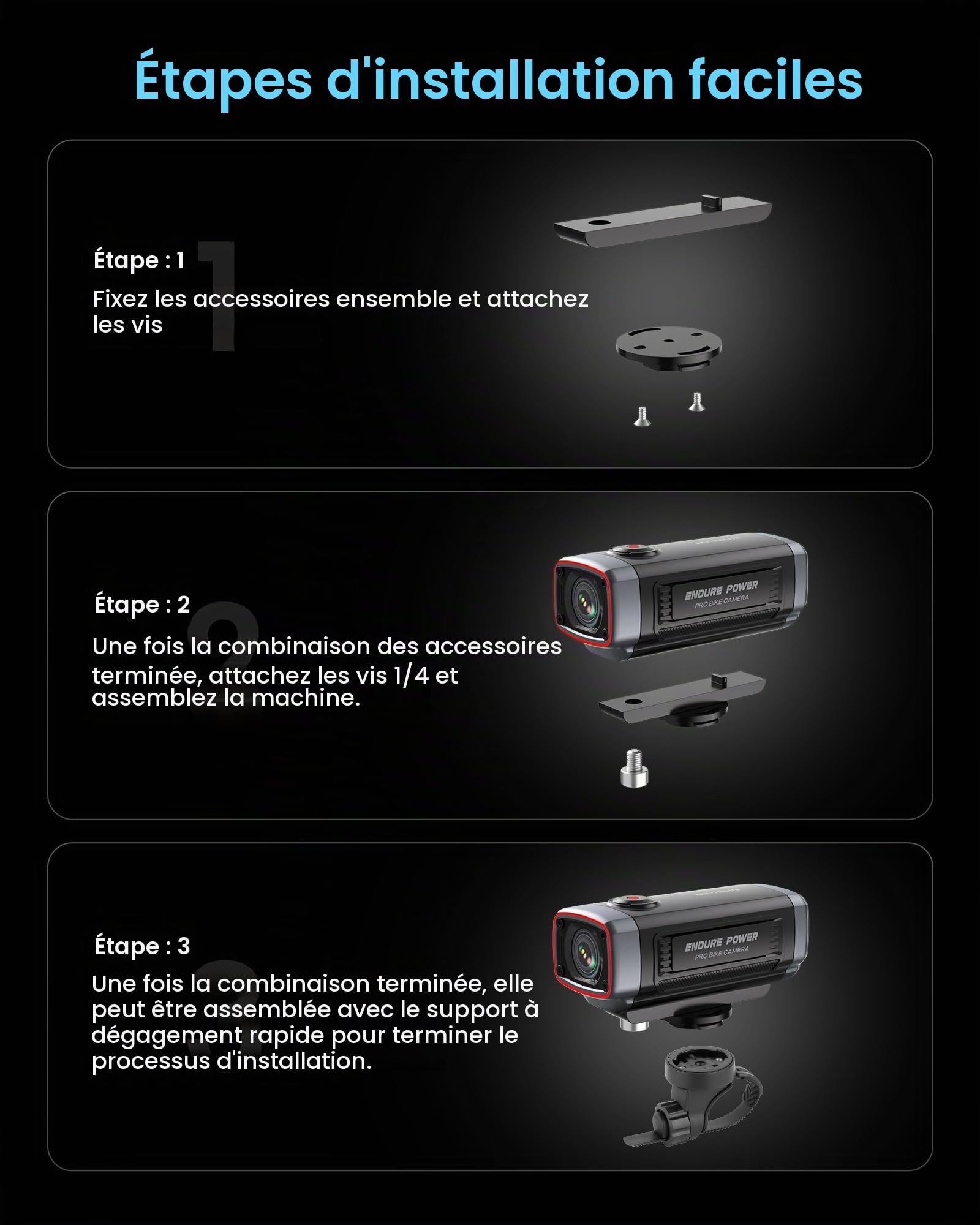AKEEYO AKY-710Lite Caméra pour Moto/Vélo WiFi 2K30FPS avec Ultra HD, étanche IP66 avec Enregistrement en Boucle et D'urgence, Moniteur de Stationnement,Rechargeable,Batterie Longue Durée de 7.5 Heures