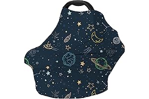 Car Seat Canopy Baby Boy – Multi-Use Infant Stroller Covers for Boys (Navy Blue Space)