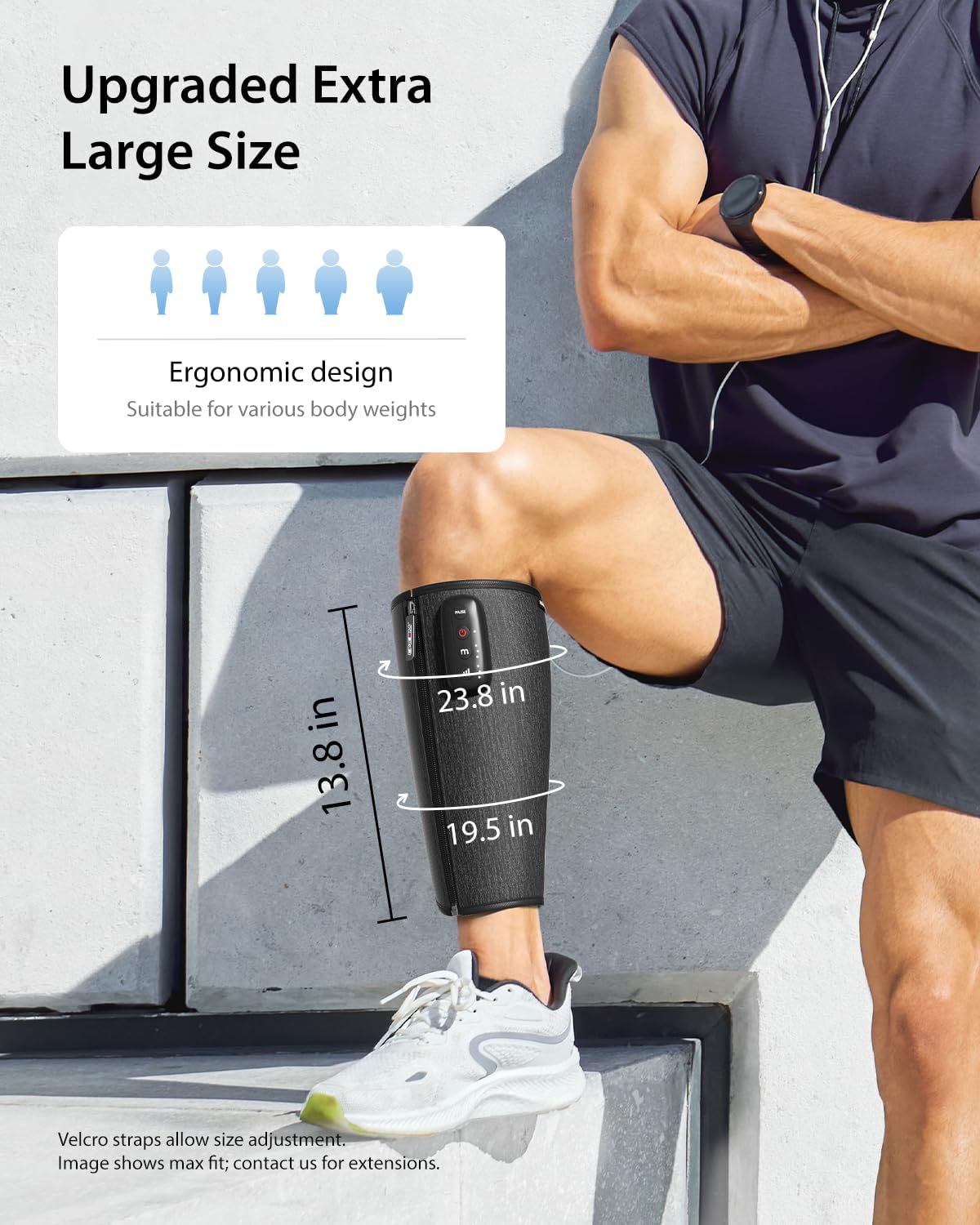 CINCOM Cordless Calf Massager for Circulation, Leg Compression Massager for Calf, Rechargeable Leg Massage with 3 Intensities 3 Modes for Pain Relief, Gifts for Women Men