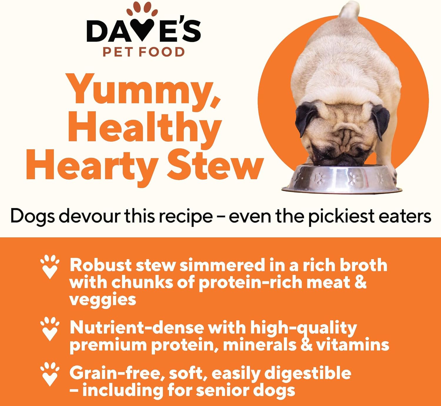 Dave's Pet Food Stewlicious Grain Free Wet Canned Dog Food (Chicken Pot Pie), Prebiotics & Omega 3s & 6s, Soft Texture for Adult & Senior Dogs, 13.2 oz (12 Pack)