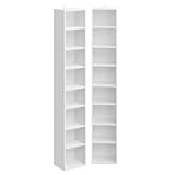 IRONCK Tall Narrow Bookshelf 8 Tiers 71in Set of 2, Compact Corner Bookcase, Easy to Match for Living Room, Office, Study, Bedroom