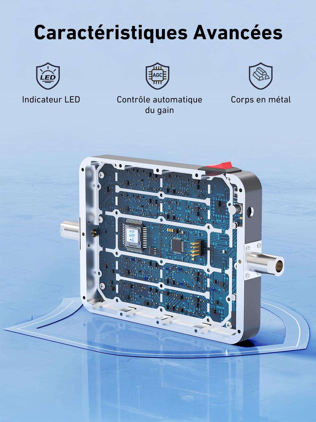 Amplificateur de Signal cellulaire pour camions, Camping-Cars et SUV | pour tous les opérateurs Amplificateur GSM avec antenne magnétique Améliore le signal vocal et les données