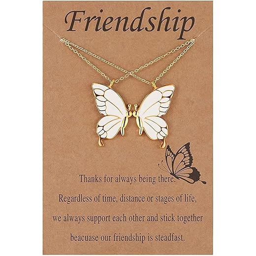Butterfly Friendship Necklaces Set 2 PCs