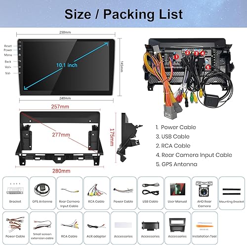 Miniatura 9 de Android Car Stereo for Honda Accord 2008-2013, 10.1 inch Touch Screen Car Radio with GPS Bluetooth WiFi FM Mirror Link + Backup Camera