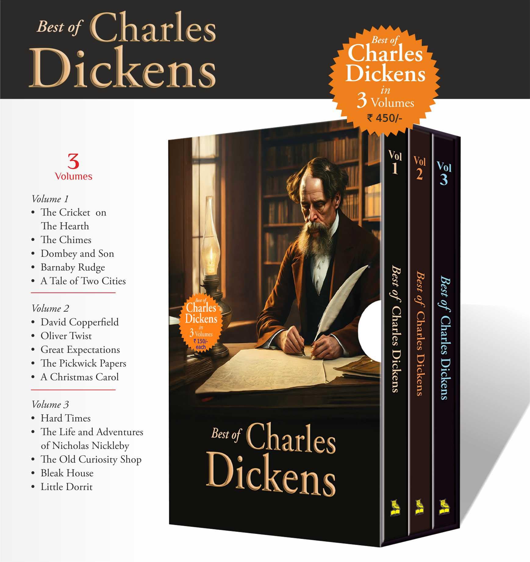 Best of Charles Dickens in 3 Volumes I Classic Literature I Historical Novels I Victorian Literature