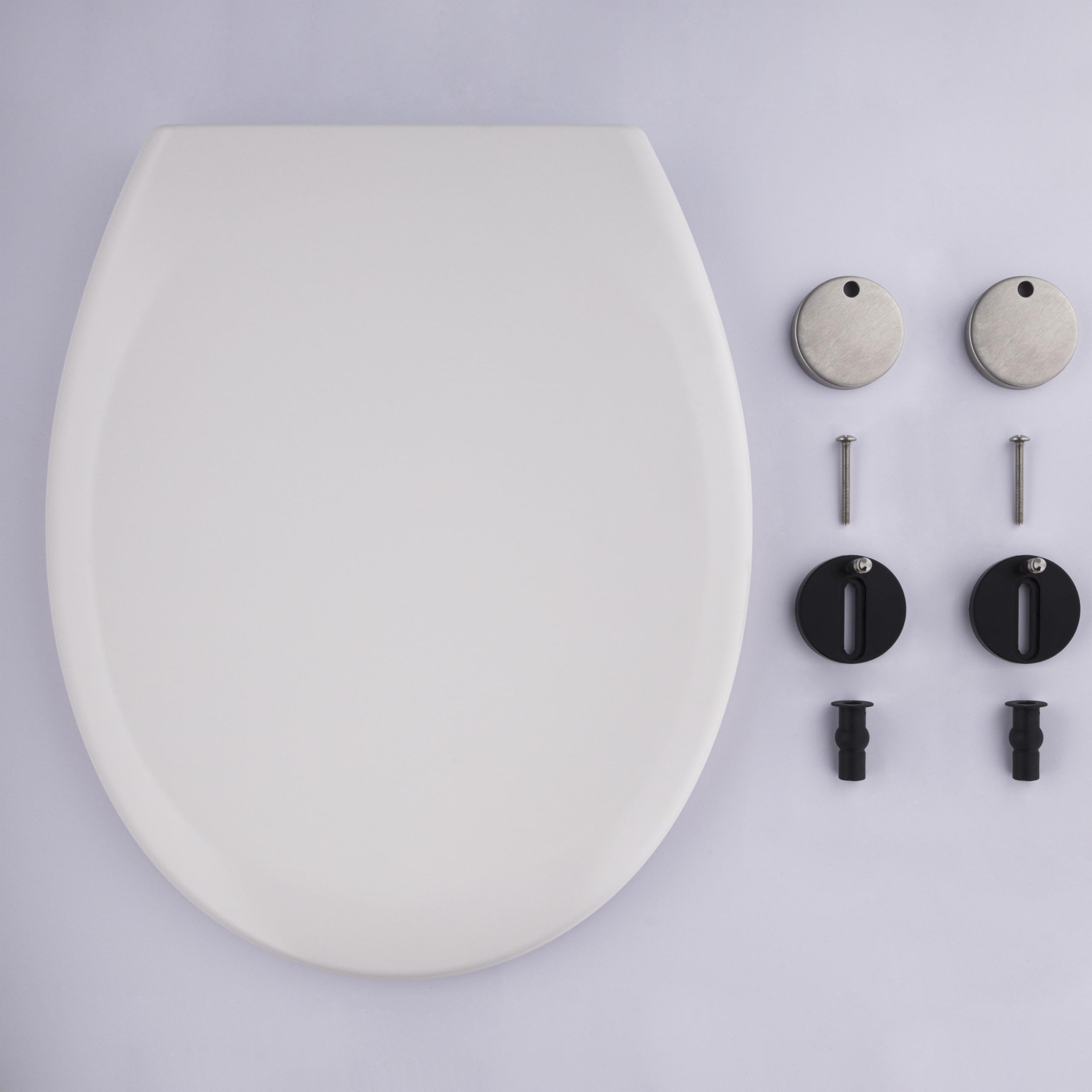 Abattant WC blanc universel clipsable/nettoyage facile - lunette de toilettes Thermodur frein de chute forme O NOYON & THIEBAULT
