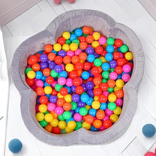 Miniatura 5 de Pozo de bolas de espuma para niños pequeños, hoyo de bolas gris en forma de flor para bebés, regalo ideal para bebés recién nacidos, declaración de