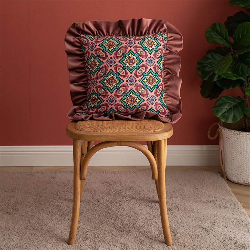 HBJWOV ometric Ethnic Wind Living Room Sofa Waist Pillow Bedroom Cushion Retro Red Long Printed
