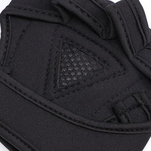 Miniatura 6 de ABOOFAN Guantes de gimnasio antideslizantes de silicona sin dedos con palma acolchada y correa para la muñeca para hombres y mujeres que absorben la