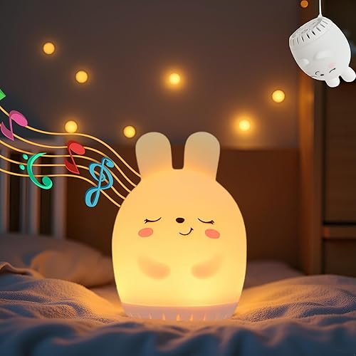 Miniatura 8 de Luz nocturna con ruido blanco, máquina de sonido de ayuda para dormir, entrenador de sueño infantil con 20 sonidos relajantes, 30/60/90 minutos de