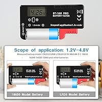 Vista 3 de Comprobador de batería digital LCD universal para pilas AA AAA 1.5V 3.7V o 1.2~4.8V 9V, probador de nivel de vida de batería doméstica medidor
