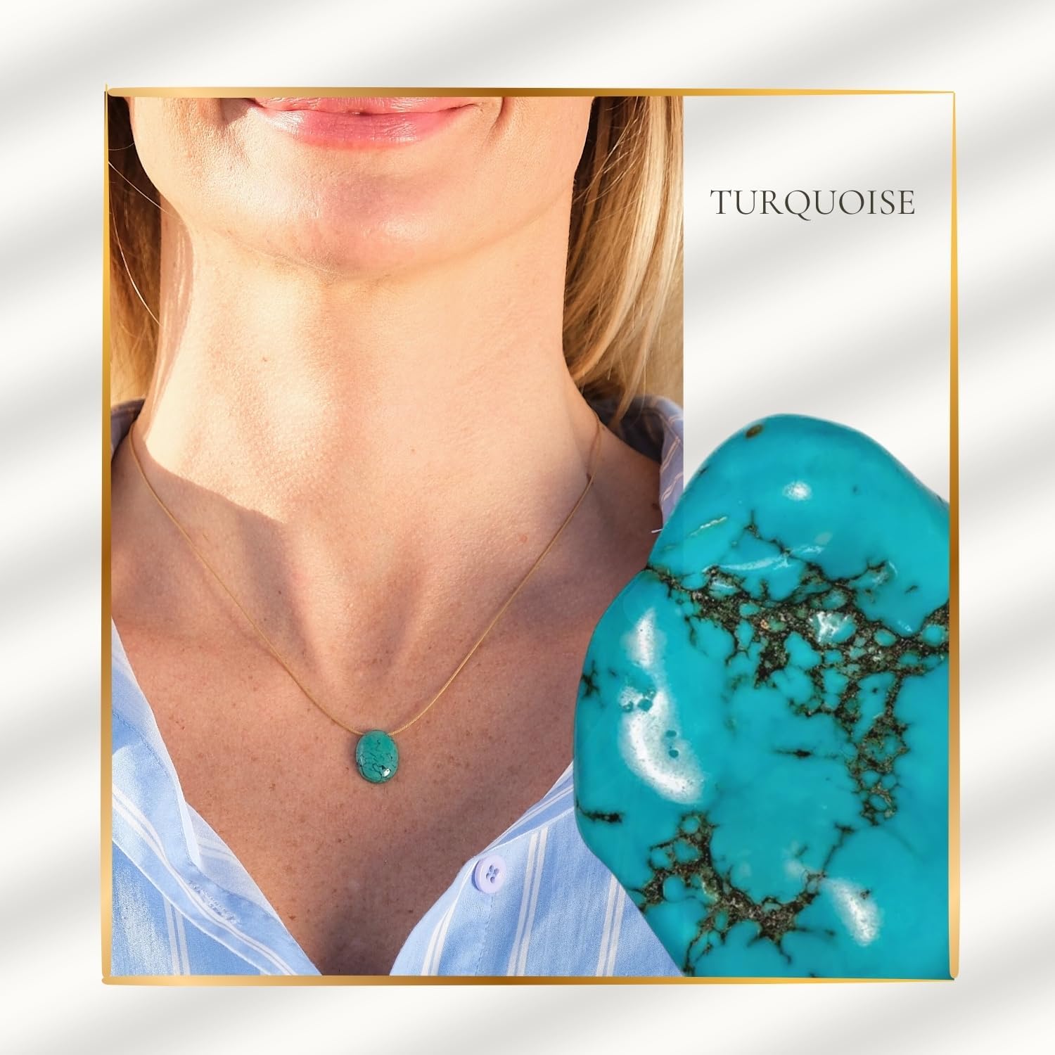 Sol N Touch Zodiac Series Gemstone Necklaces for Women - Oval Cut Cabochon Cute Necklaces Gifts for Women & Teens - 17"-19" long Nylon-coated Monofilament 0.03" thick Cord - Image 2