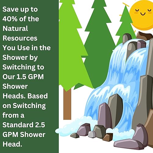 Miniatura 4 de High Sierra - Kit de cabezal de ducha de mano de metal sólido con agarre antideslizante. Incluye cabezal de ducha de mano, válvula de goteo,