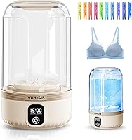 Vista 1 de Portable Washing Machine, 7000mAh Rechargeable Wireless Washer with 10 PCS Clothespins Deep Cleans Baby Clothes Underwear Socks Delicates 1.5L Mini