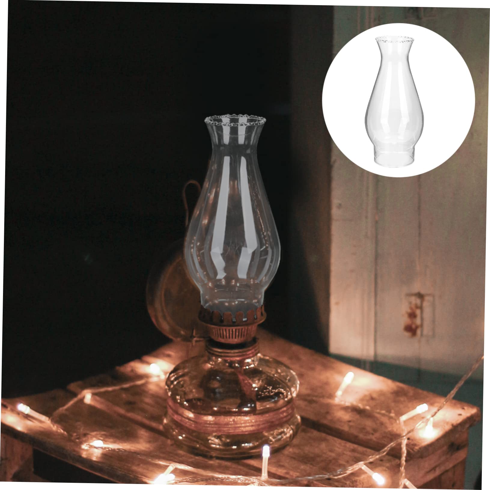 Paralume In Vetro Trasparente Per Lampada A Olio – Diametro 3 Cm, Design Vintage A Tromba, Per Candele E Lampade Cherosene