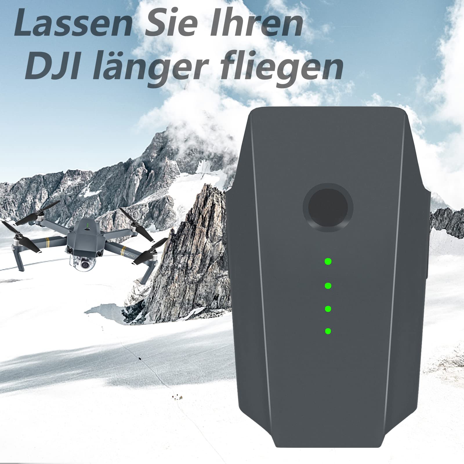 Batteria per Mavic Pro, 11,4V 3830mAh Batteria di volo intelligente ai polimeri di litio di ricambio per DJI Mavic Pro Platinum, DJI Mavic Pro Alpine White Drone con borsa di sicurezza (Non