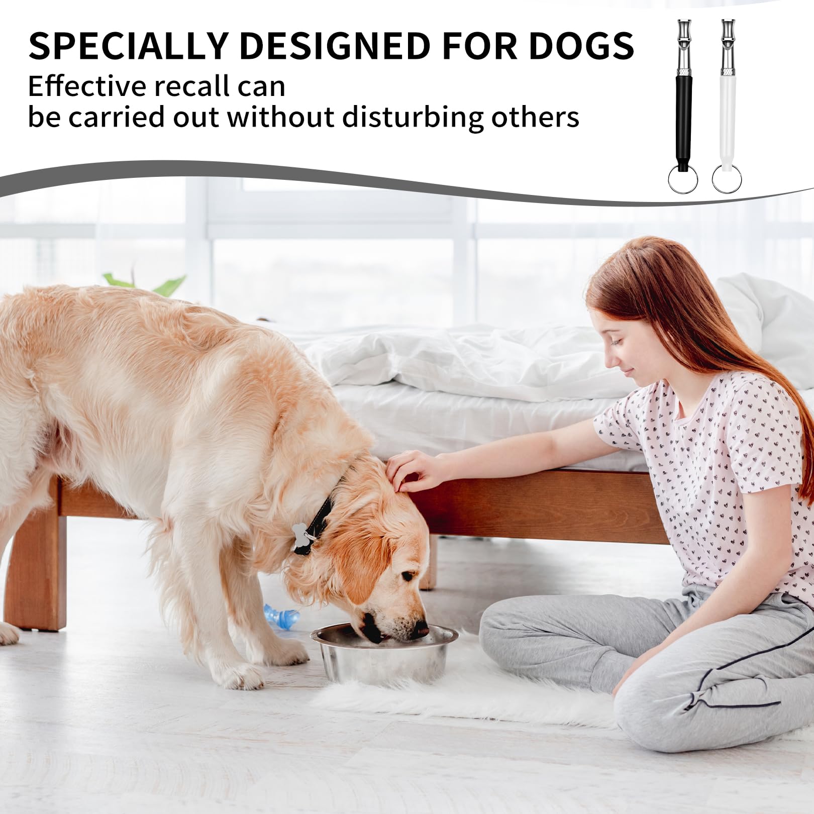 2 Pièces Sifflet Ultrason Chien,Anti Aboiement Collier Agression de Exterieur Fugue Sifflet Chiens Repulsif et Ultrasons Chat Grand Sifflets Femme,pour Pet Promenade Sauvetage Whistle Harnais
