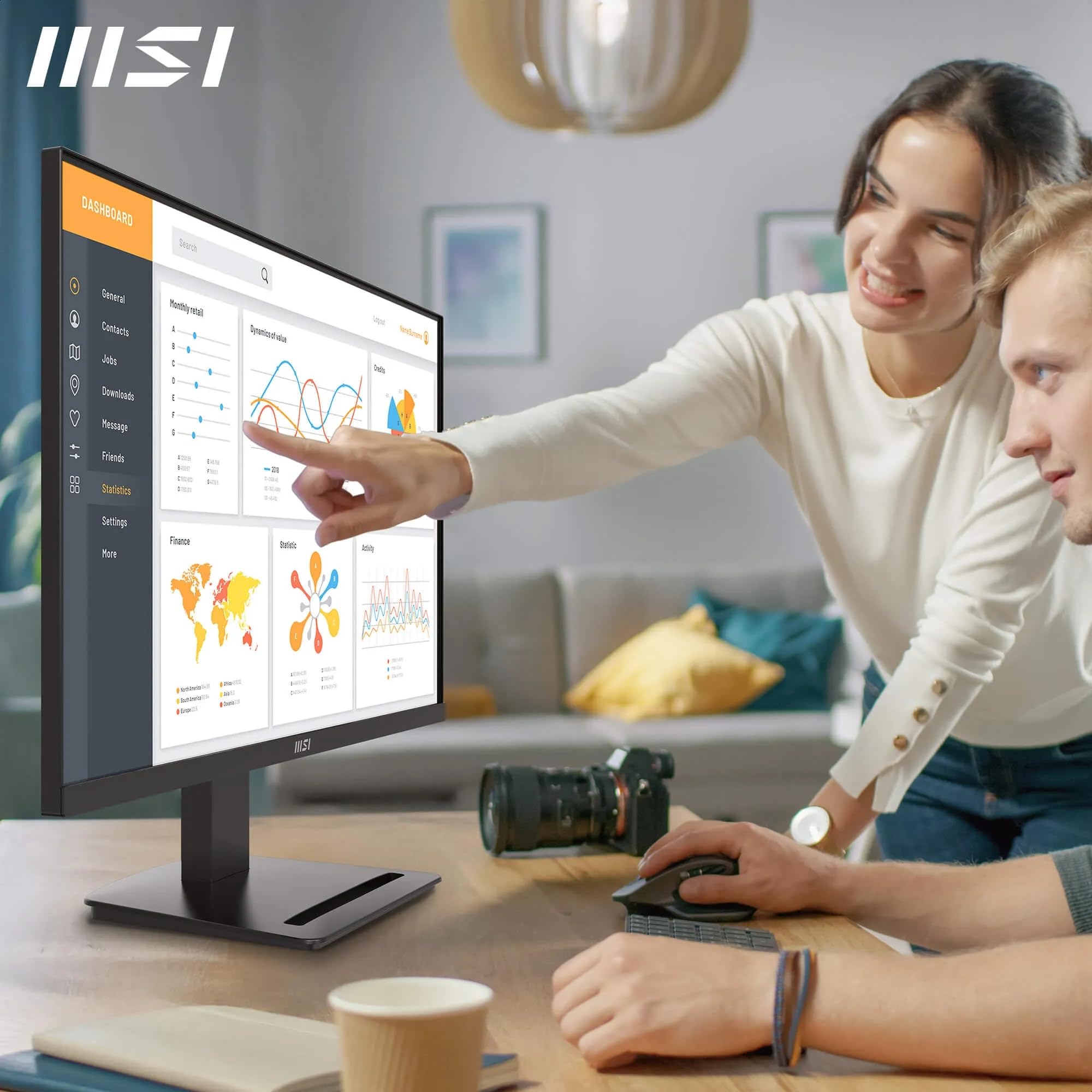msi PRO MP273 E14A Monitor PC 27" FHD, 1920x1080 IPS, 144Hz, 1ms, HDR Ready, AMD FreeSync, Eye Care, Altoparlanti Integrati, HDMI 2.0, DP 1.2a, D-Sub, Inclinabile, Montaggio VESA, Nero