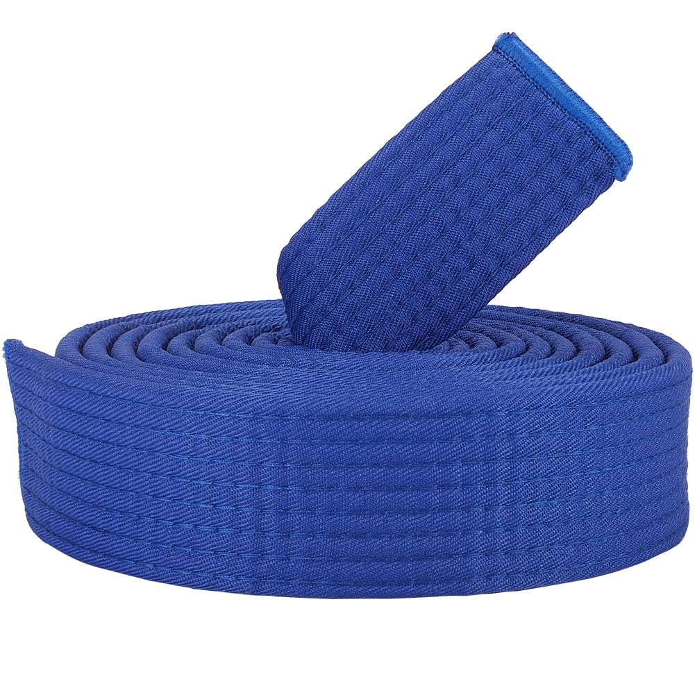 CREATCABIN Ceinture Jiu Jitsu Bleu Foncé Ceinture d'arts Martiaux en Polyester Ceinture Judo Jiu-Jitsu TKD Aïkido Ceinture Classement Uniforme Longue et Souple Ceintures d'ajustement Universel 280cm
