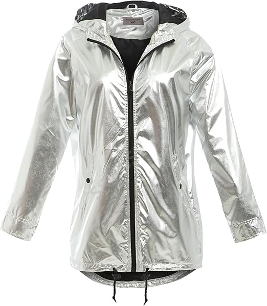 silver raincoat womens