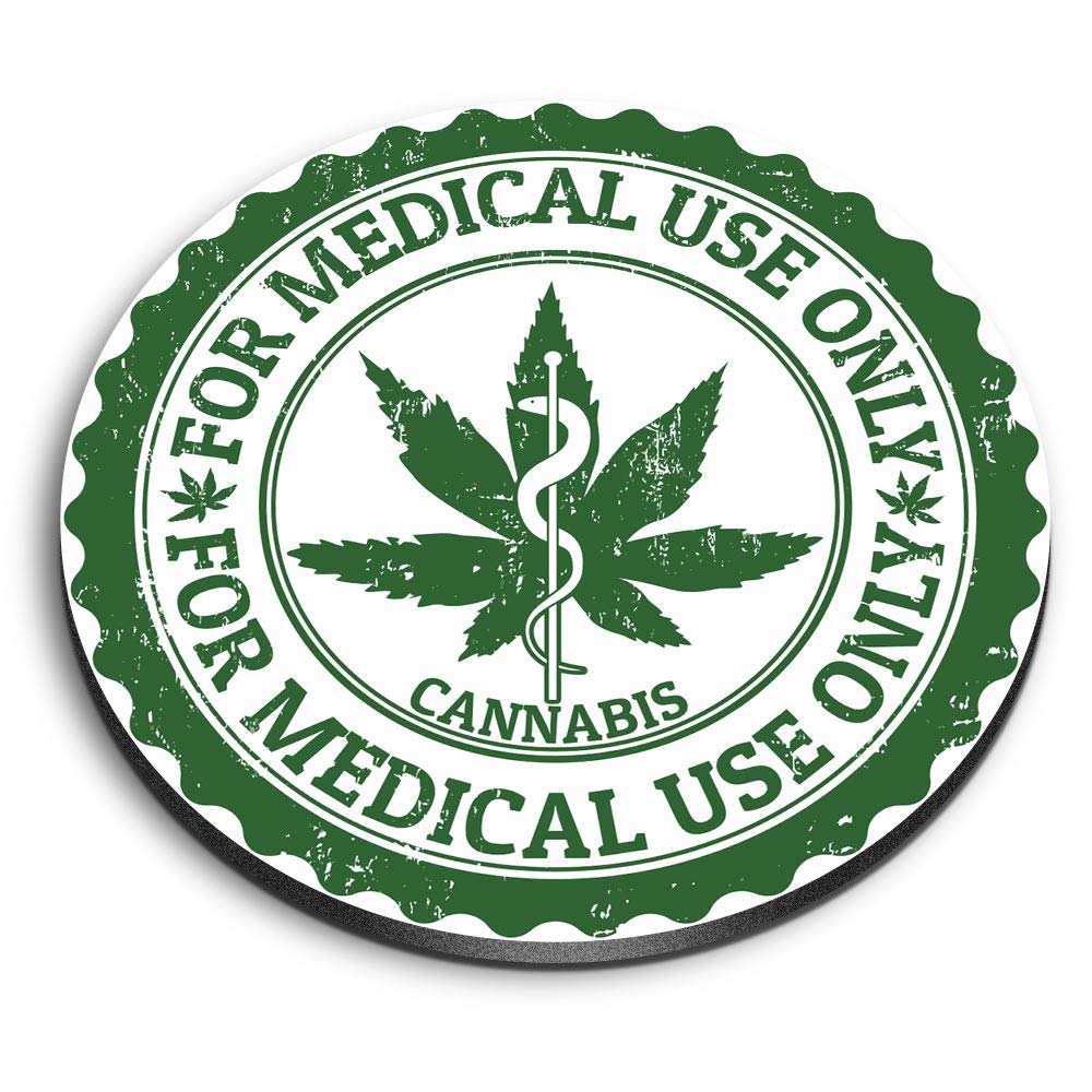 Destination Vinyl Ltd Multicolor 1 X Round Mdf Magnet - Cannabis Medical Use Only Sign 4652