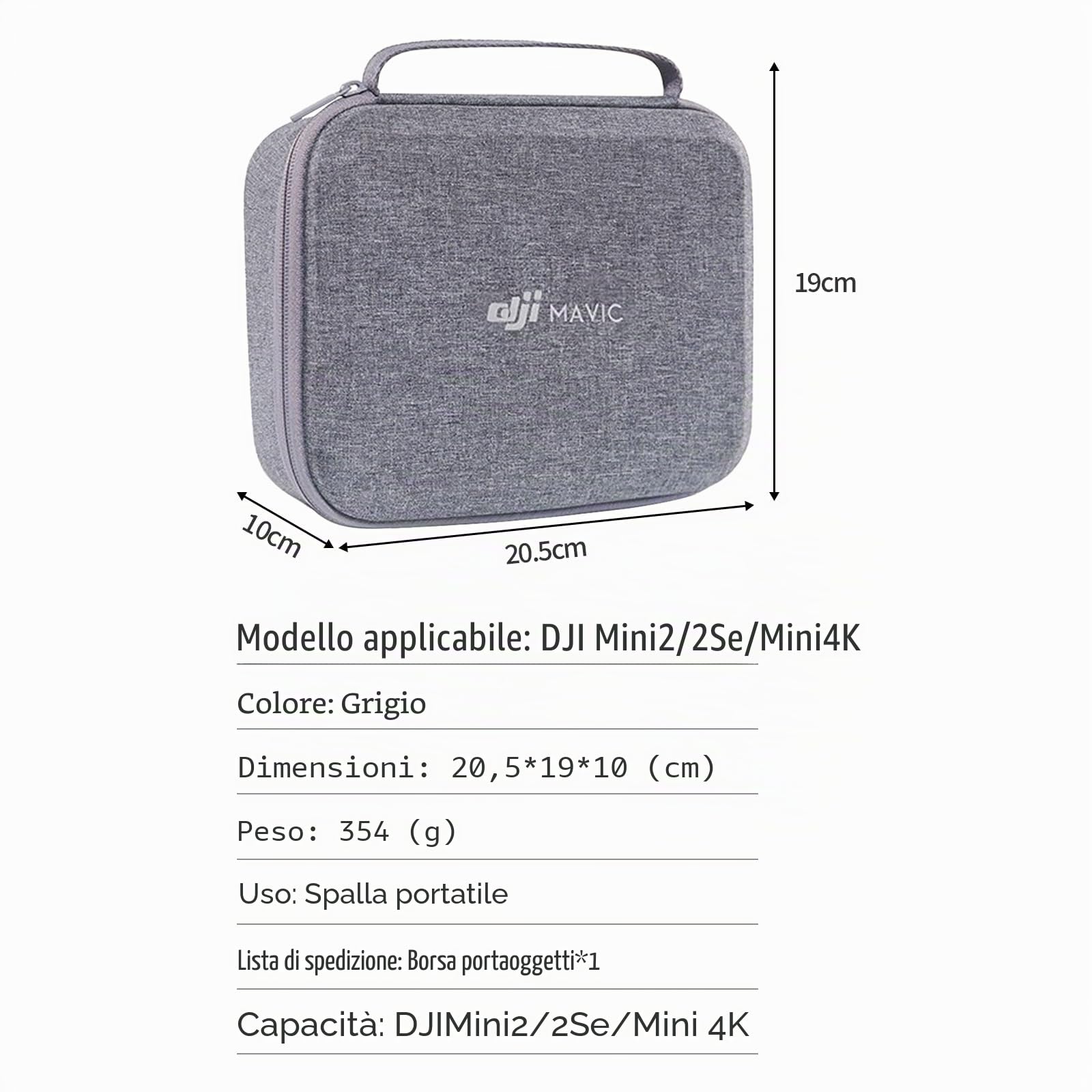Gdraco Borsa a tracolla per DJI Mini 3/Mini3 Pro Drone Protective Accessories (DJI Mini 2/4K/2 Se)