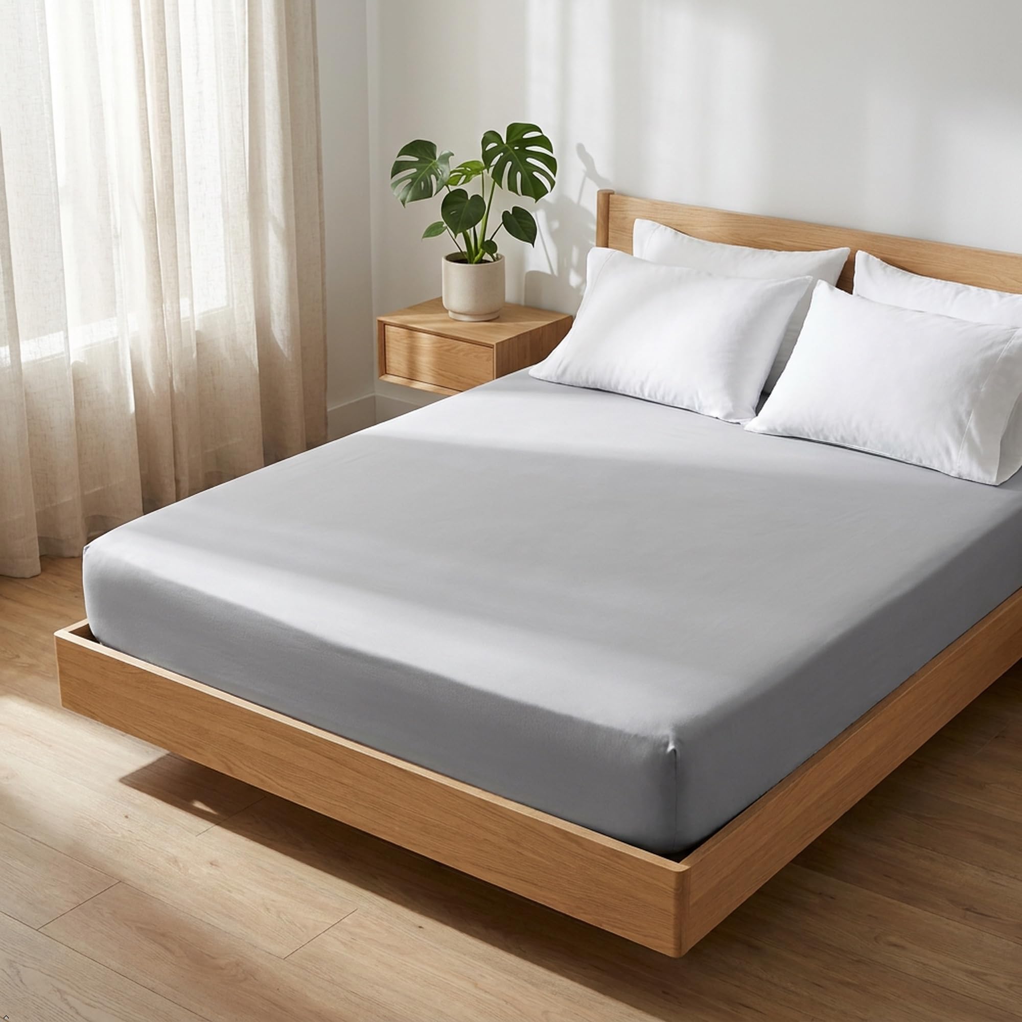 GroundBeds Luxe Grounding Fitted Sheet, King, Gray, 78 x 80 in image 2