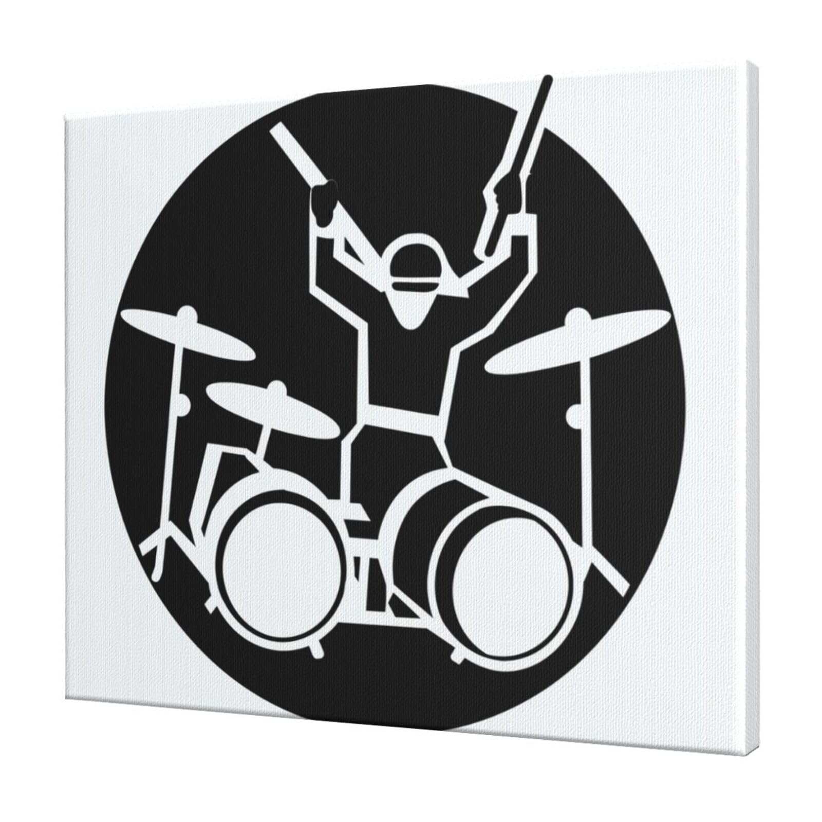 FodPand Drummer Canvas Wall Art for Living Room Wall Decor 20"x24" Modern Artwork Painting Pictures Hanging Canvas Prints Aesthetic Wall Art for Bedroom Bathroom Office Wallart Decor